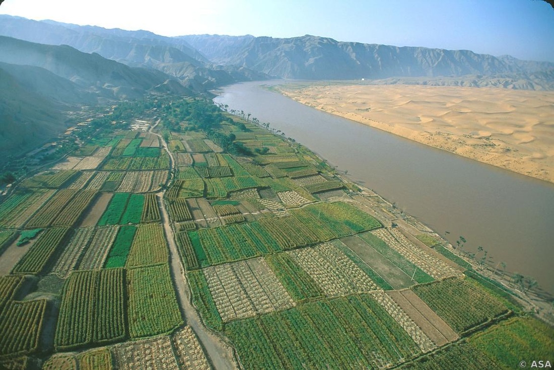 An aerial view of ancient China's landscape
