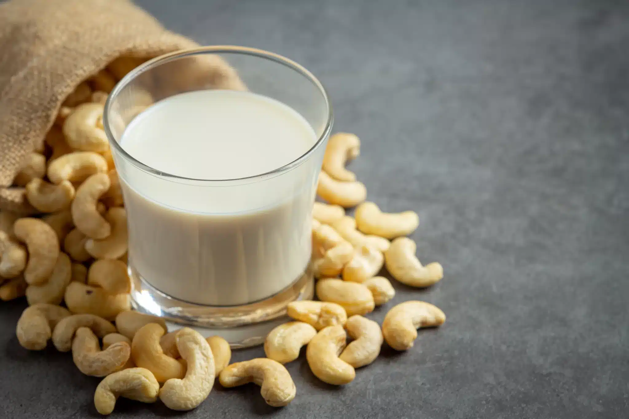 A glass of cashew milk