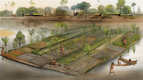 Aztec civilization farming fields