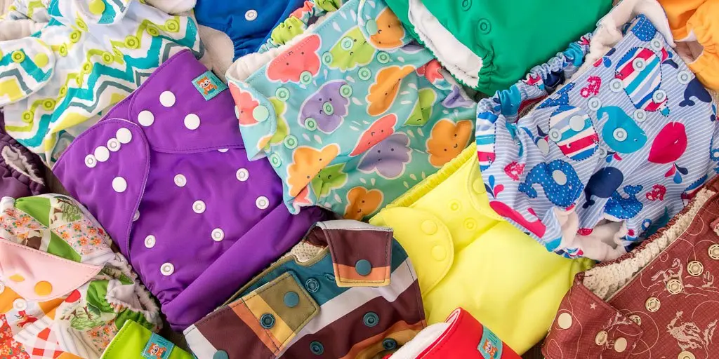 Colorful cloth diapers