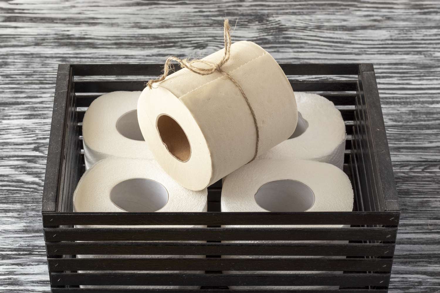 Rolls of bamboo toilet paper