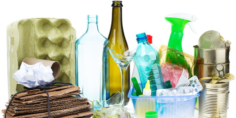 Various materials that can be recycled