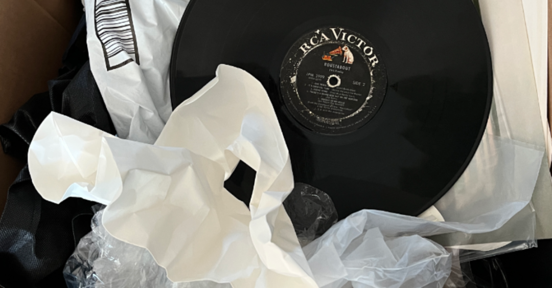 Vinyl record in the trash