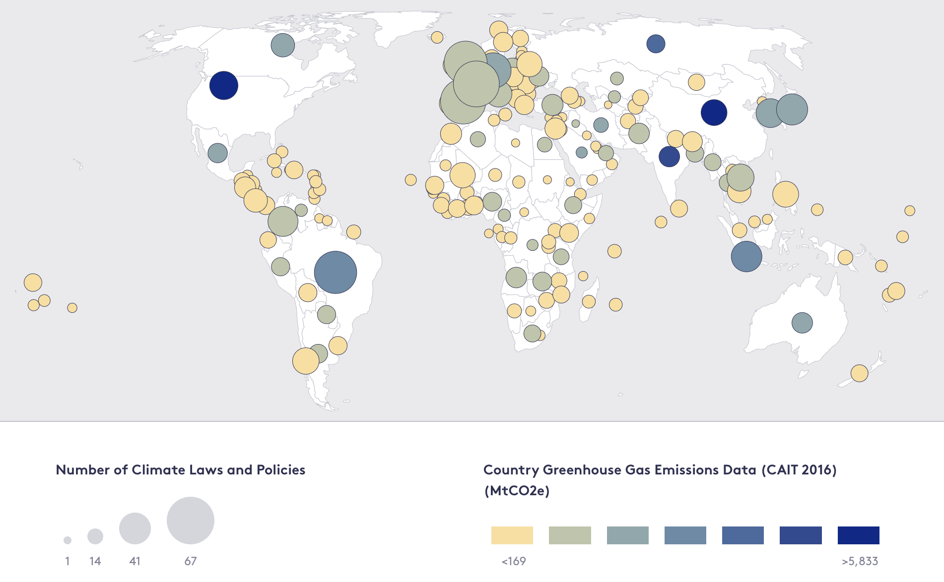 Number of Climate Change Laws around the World