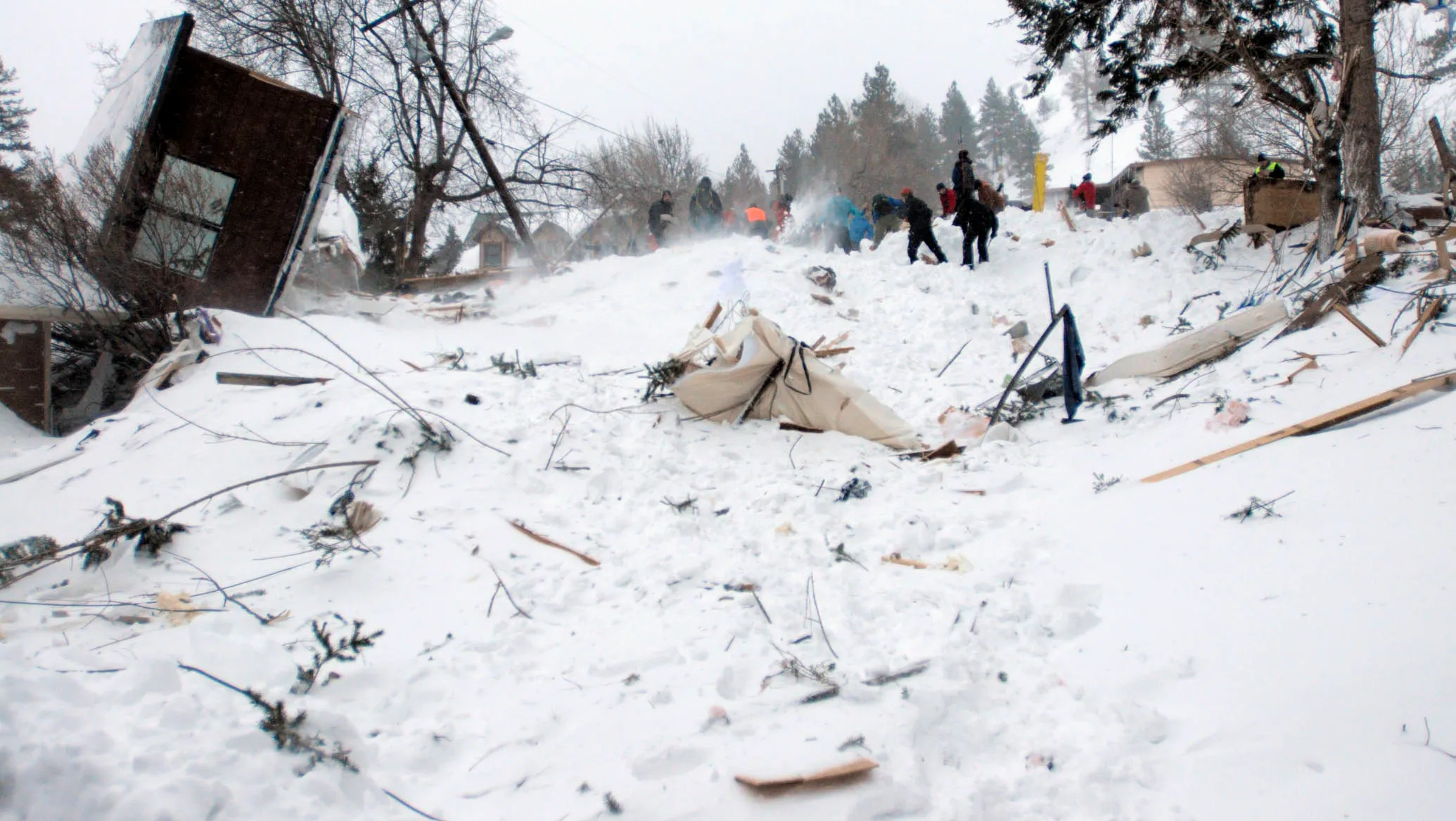 aftermath of an avalanche