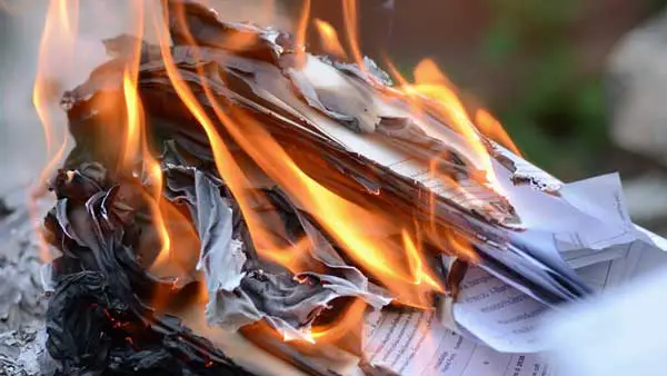 burning paper